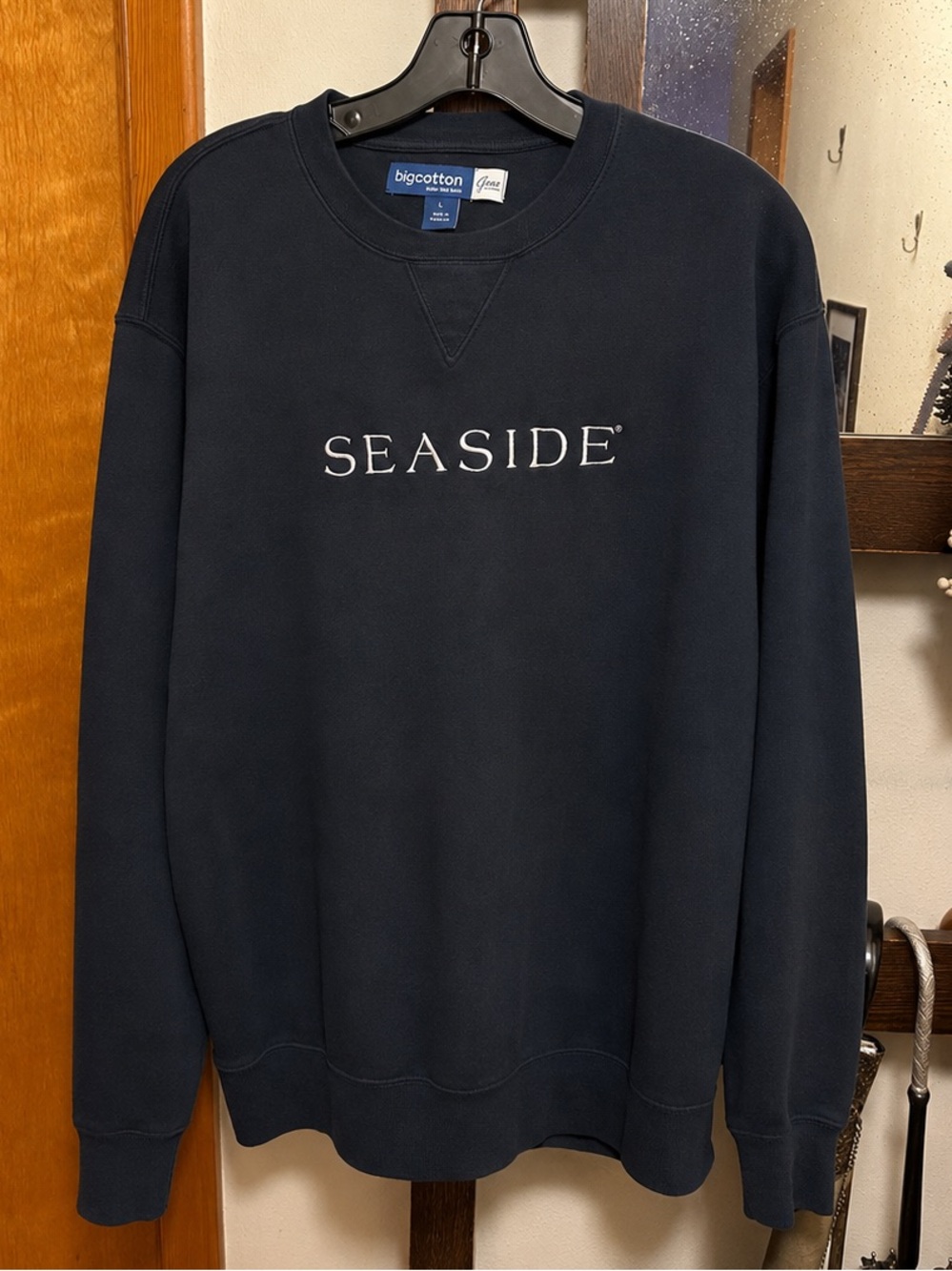 Seaside Navy Crewneck Sweatshirt Embroidered